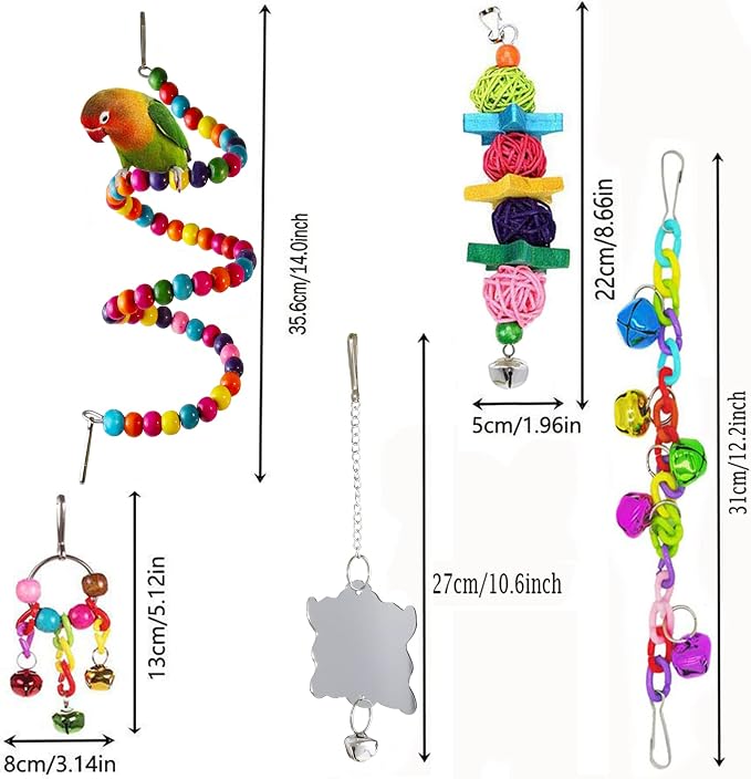 Bird Parakeet Cockatiel Toys, ESRISE Parrots Cage Hammock Swing Climbing - Image 4
