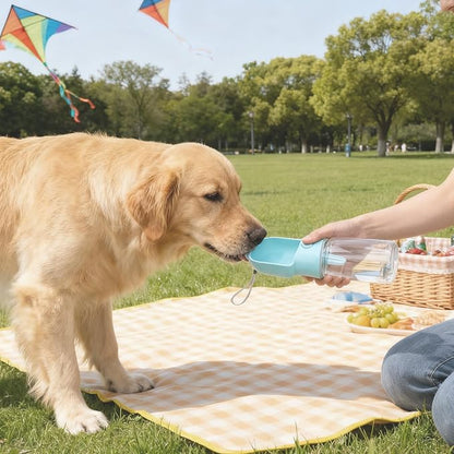 2-in-1 Dog Water Bottle with Food Container - 10oz Leak-Proof Travel Water - Image 8