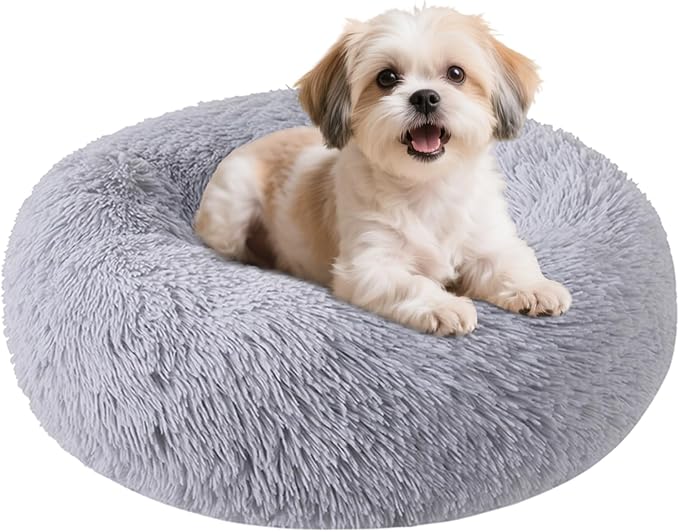 Dog Bed for Small Medium Large Dogs Cats, 20 inch Calming Washable-Round Cozy by Nisrada