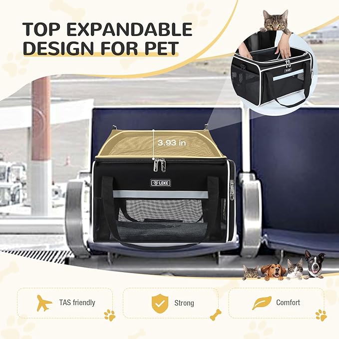 Lekereise Top-Expandable Pet Carrier 17x11x9.5 Inch Alaska Hawaiian Airline - Image 5