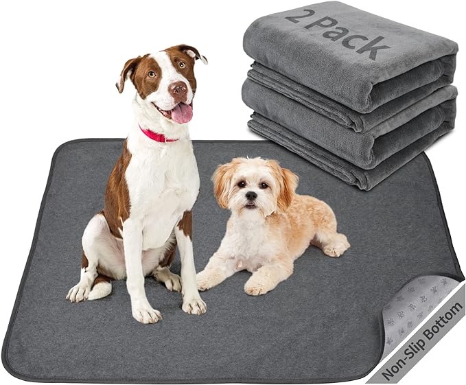 Washable Dog Pee Pads 36x48 2Pack Reusable Whelping Pads, Absorb Dog Mats by PICKFORLIFE