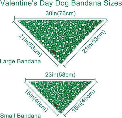 St. Patrick's Dog Bandana, UP URARA PUP Shamrock Triangle Bid Scarf - Image 2