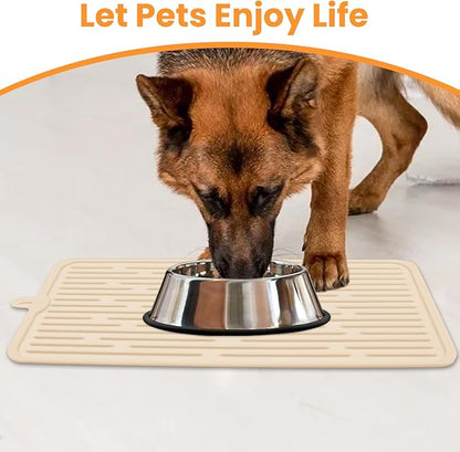 Ptlom Pet Placemat for Dog and Cat, Anti-Slip Waterproof Dogs Feeding Mat - Image 3