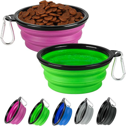 Collapsible Dog Bowl 2 Pack, Dog Water Bowls by HOSCAPE