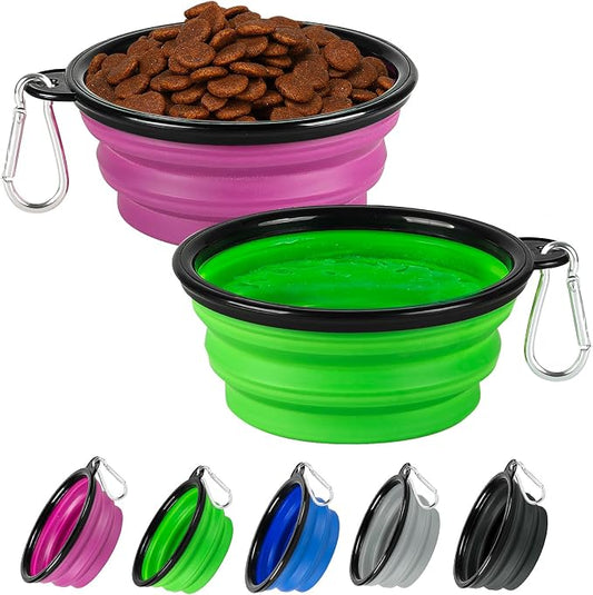 Collapsible Dog Bowl 2 Pack, Dog Water Bowls by HOSCAPE