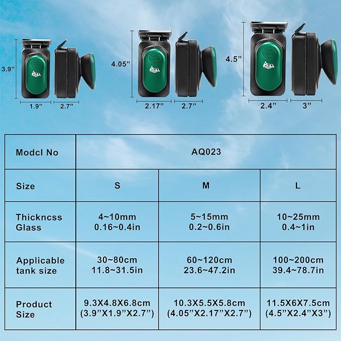 AQQA Aquarium Strong Magnetic Cleaner Brush, Fish Tank Glass Algae Magnet - Image 6
