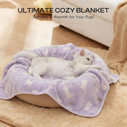 Luciphia 1 Pack 3 Dog Printed Fleece Pet Blankets Washable，Soft Warm Throw - Image 4