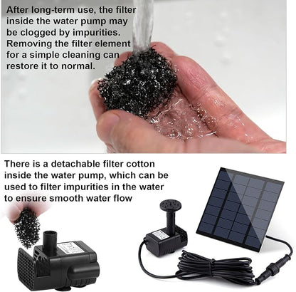 Solar Fountain Pump Kit with Separate Solar Panel, 1.8 W Upgraded Solar Water - Image 2