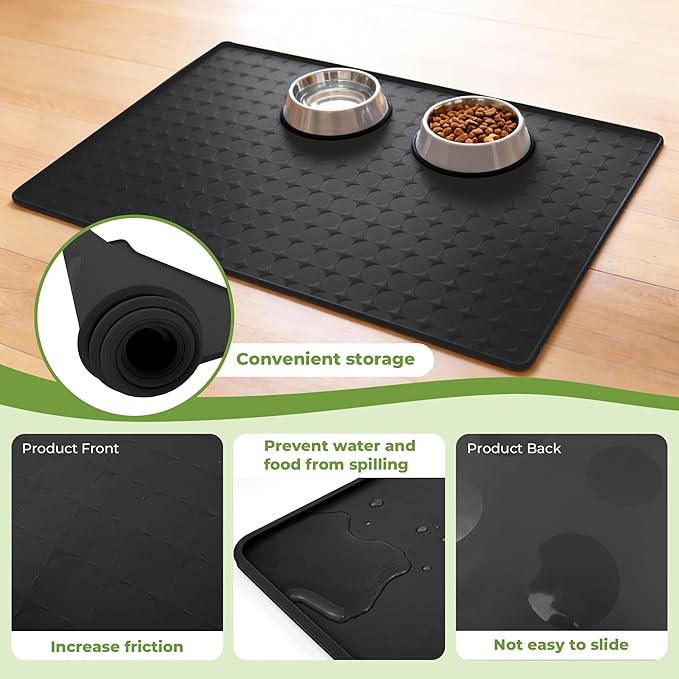 Extra Large 34x22 Inch Silicone Pet Food Mat - Image 3