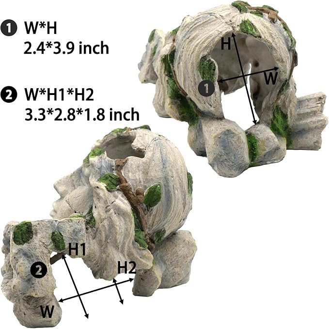Reptile Cave Hideout Tank Accessories Decorations, Aquarium Hideaway Cave Fish - Image 6