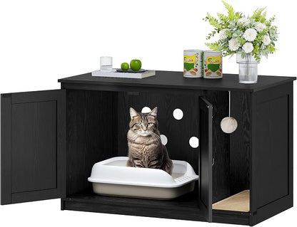 Cat Litter Box Enclosure, Hidden Litter Box Cabinet Furniture - Image 9
