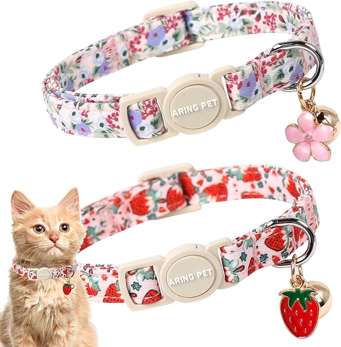 ARING PET 2 Pack Cat Collar-Cute Kitty Collars by ARINGPET