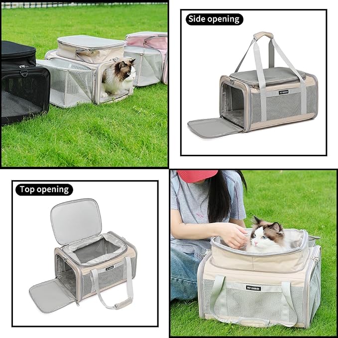 Airline Approved Pet Carrier for Cats and Small Dogs up to 15 lbs, Breathable - Image 3