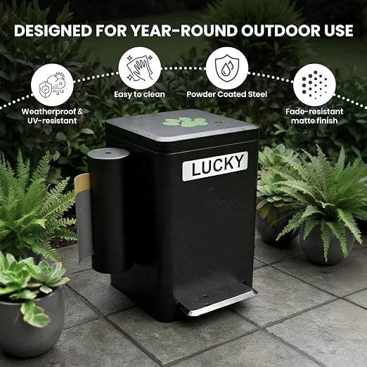 Dog Poop Trash Can Outside, 6L Metal Outdoor Dog Waste Bin - Image 4