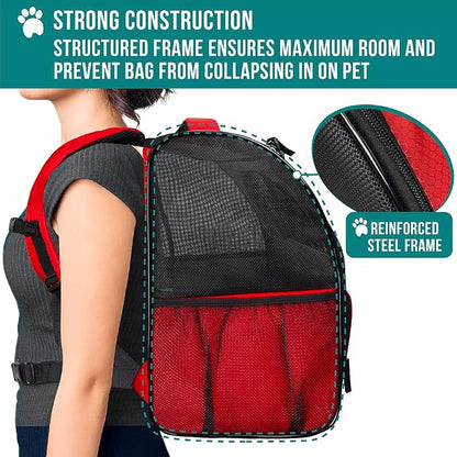 PetAmi Dog Backpack Carrier for Small Large Cat, Ventilated Pet Hiking Backpack - Image 6