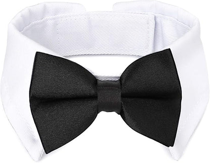 Segarty Dog Tuxedo Collar for Neck Girth 12.6-15.7in, Bow Tie Collar Black by Segarty