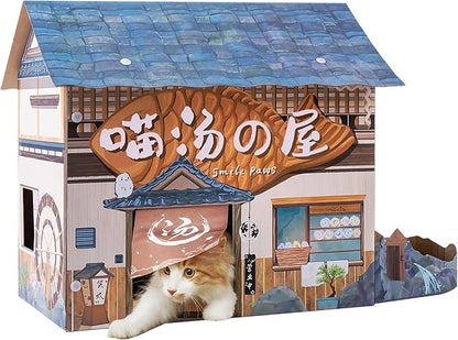 SMILE PAWS Cat Beds for Indoor Cats, Cardboard Cat House by SmilePaws