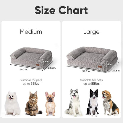 FUKUMARU Dog Couch Bed, Corduroy Cozy Cat Bed - Image 6