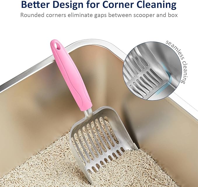 WePet Cat Litter Scoop, Aluminum Alloy Sifter, Kitty Metal Scooper, Deep Shovel - Image 5