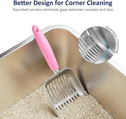 WePet Cat Litter Scoop, Aluminum Alloy Sifter, Kitty Metal Scooper, Deep Shovel - Image 5