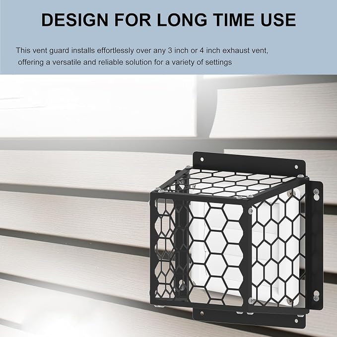 Universal Dryer & Exhaust Vent Bird Guard Heavy Duty Steel Animal Proof Cover - Image 5