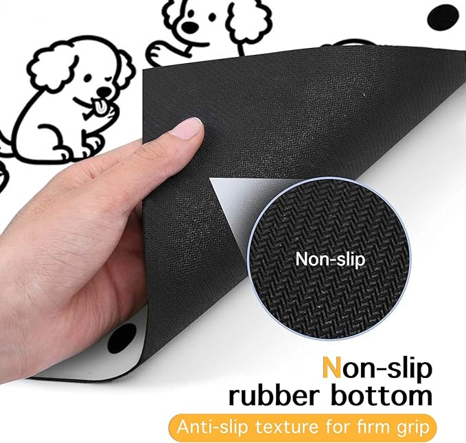 Puppy Pattern Pet Feeding Mat 24x16 Inch Polka Dot Pet Feeding Area Mat Pet - Image 7