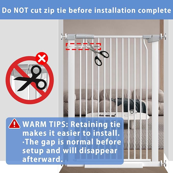 65.7"-72.2" Extra Wide Baby Gate, 40.5" Tall Dog Gate Indoor, Walk Through Pet - Image 6