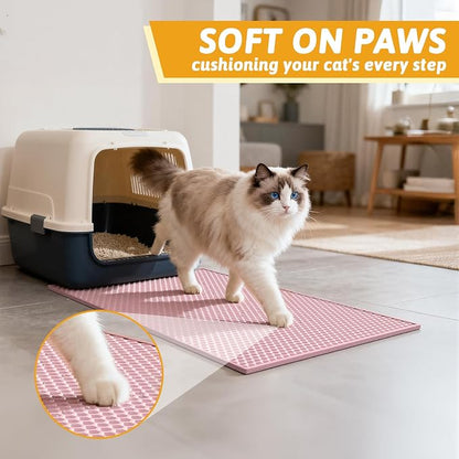 Pieviev Cat Litter Mat Double Layer Waterproof Urine Proof Trapping Mat 1 Pack) - Image 4