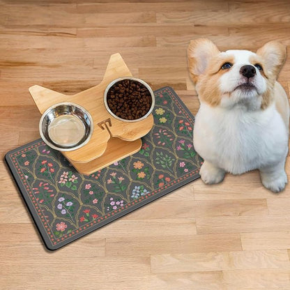 Absorbent Pet Dog Bowl Mat for Food and Water, Pet Cat Food Feeding Mat - Image 2