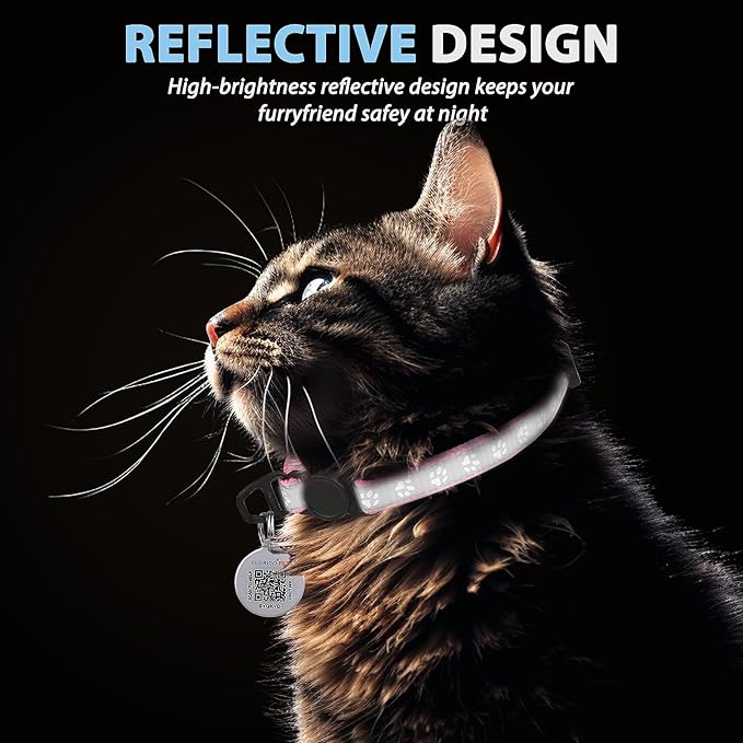 Cat Collar Breakaway with QR Code Name Tag, Reflective Kitten Collars with Bell - Image 6