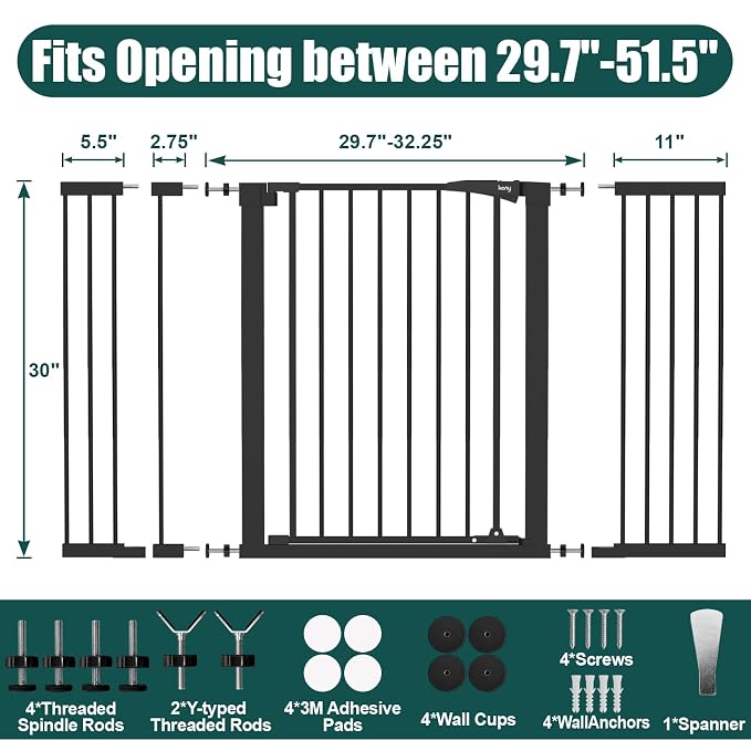keny 29.7"-51.5" Extra Wide Baby Gate - Image 5