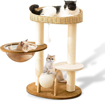 Modern Cat Tree for Indoor Cats, Wood Cat Tree by Hiyong