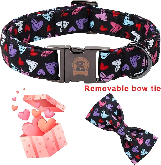 Valentines' Black Dog Collar - Image 2