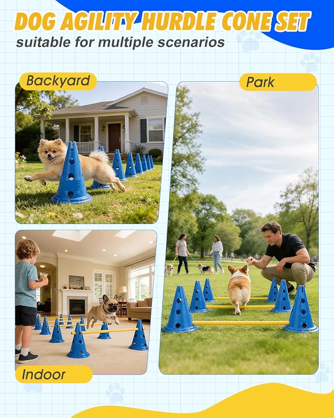 Dog Agility Hurdle Cone Set, Dog Agility Course Backyard Set - Image 8