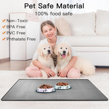 48" x 32" Largest Pet Food Mat, XXXL Silicone Dog Mats - Image 4