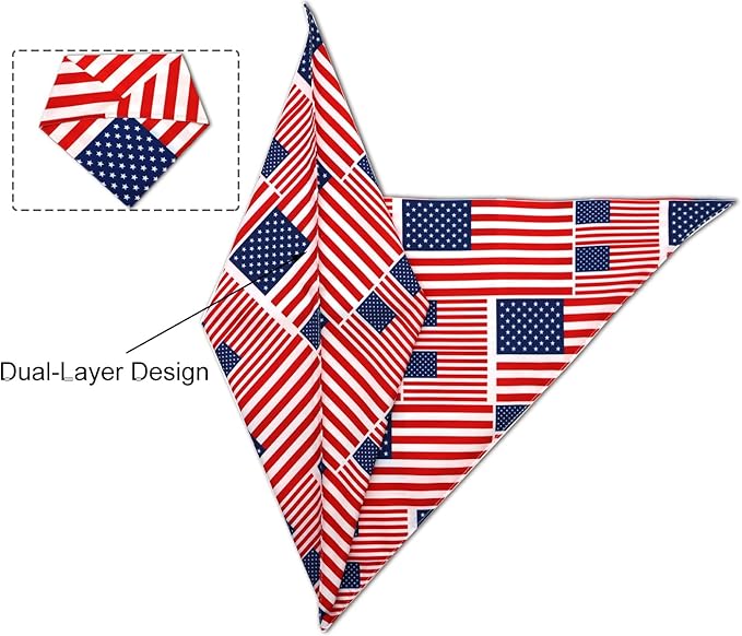 American Flag Dog Bandanas, 4th of July Dog Bandana, Large Summer Triangle - Image 4