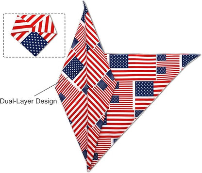American Flag Dog Bandanas, 4th of July Dog Bandana, Large Summer Triangle - Image 4