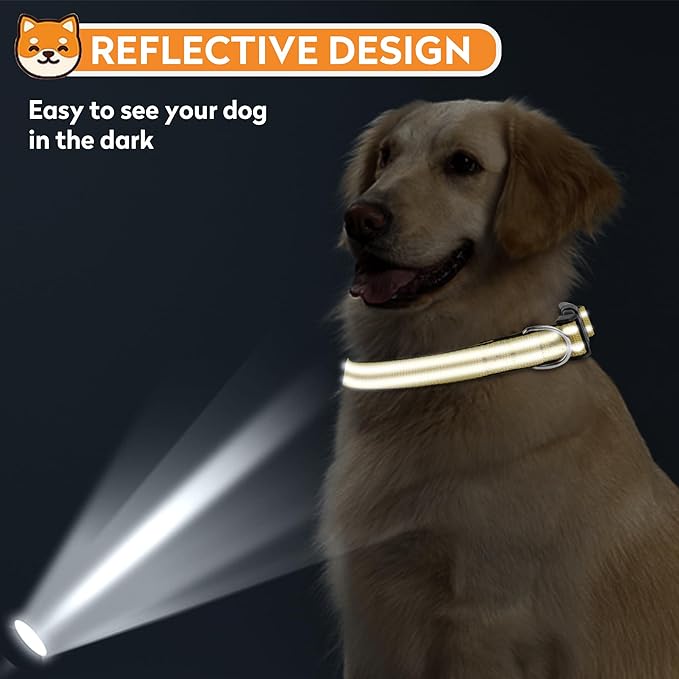 Reflective Dog Collar, Adjustable Soft Neoprene Padded Nylon Pet Collars - Image 6