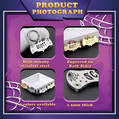 Bat Dog Tag, Halloween Personalized Dog Tags - Image 2