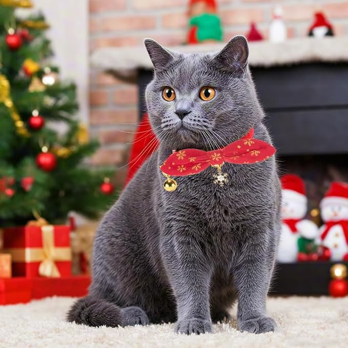 Bunny Ear Christmas Bowtie Cat Collar - Image 5