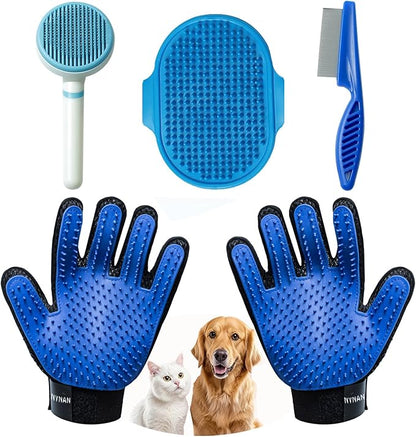 5 Piece Dog Grooming Brush Set by NVNAN