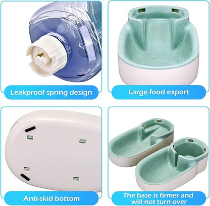 Automatic Dog Cat Feeder and Water Dispenser Gravity Food Feeder and Waterer Set - Image 5