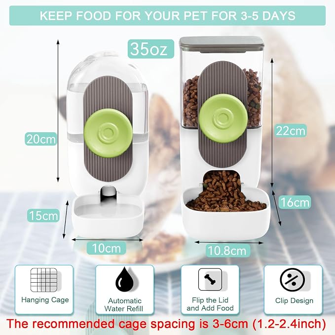 Hanging Automatic Food Water Dispenser, Gravity Rabbit Feeder, Water Dispenser - Image 4