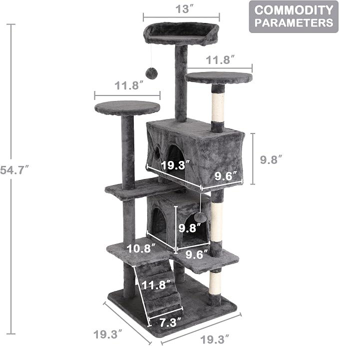 Heavy Duty Cat Tree Tower, Hanging Ball - Image 6