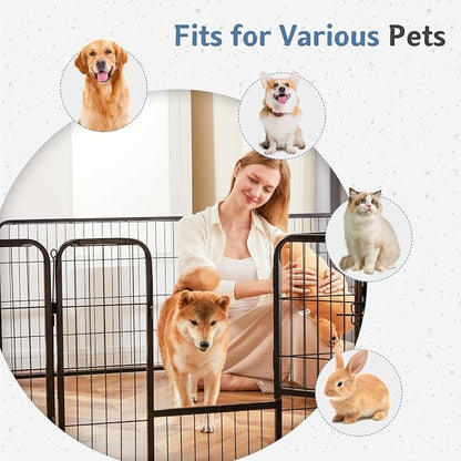 DUMOS Dog Playpen Indoor, Metal 24 Inch 16 Panels Foldable Pet Fence - Image 2