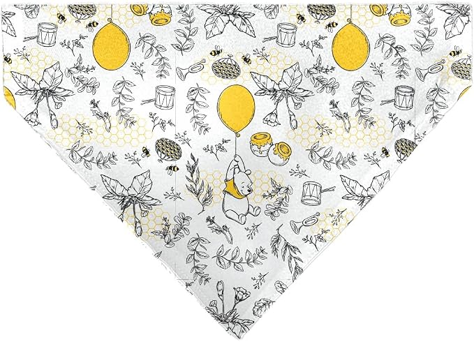 Disney Pet Bandana Winnie The Pooh Balloon Pose and Foliage Collage Slip On by Buckle-Down