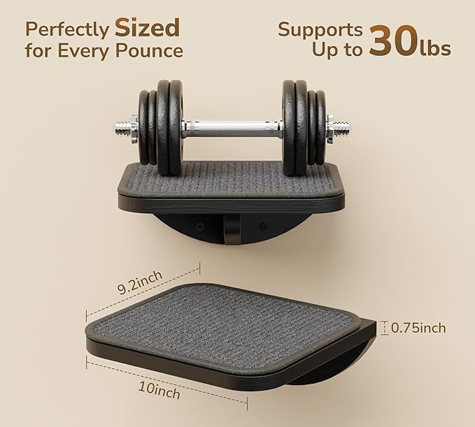 Grey Sisal-Padded Cat Wall Steps, Floating Wooden Cat Perch and Climbing Step - Image 5