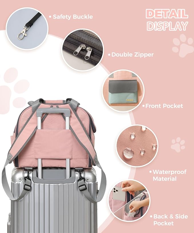 Expandable Cat & Small Dog Carrier Backpack, Soft-Sided Airline-Approved Pet - Image 3