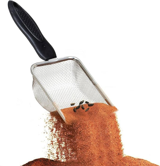 SunGrow Reptile Sand Scoop, Stainless Steel Fine Mesh Net - Image 2