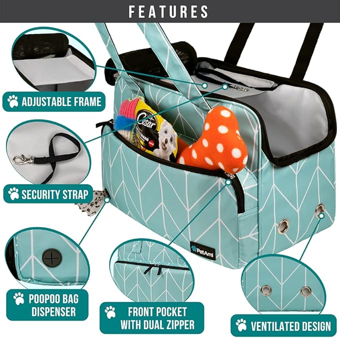 PetAmi Small Dog Purse Carrier, Soft-Sided Pet Carrier Bag - Image 3